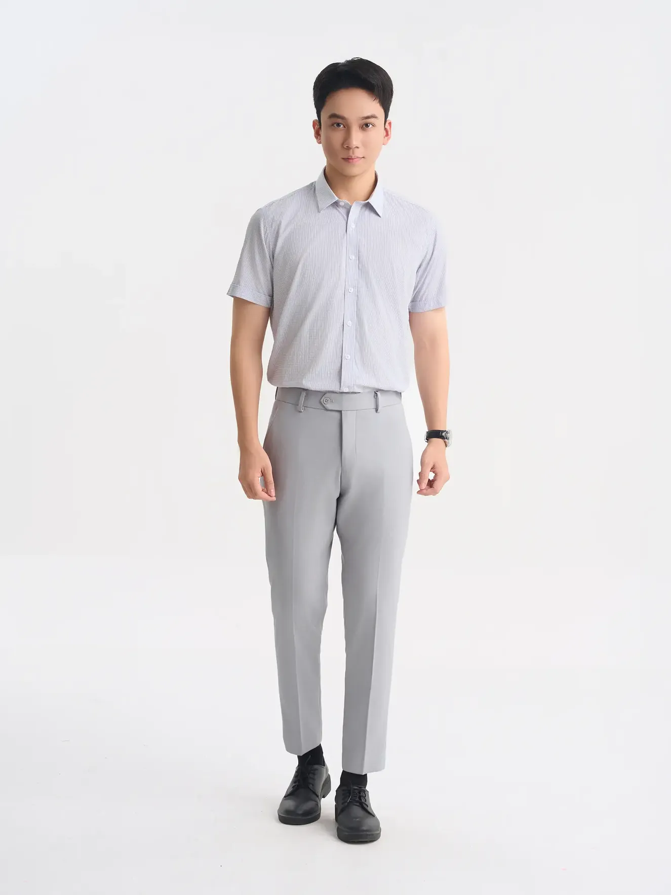 Áo Sơ Mi Nam Ngắn Tay Casual Kẻ Sọc ASC25010 - Ảnh 6