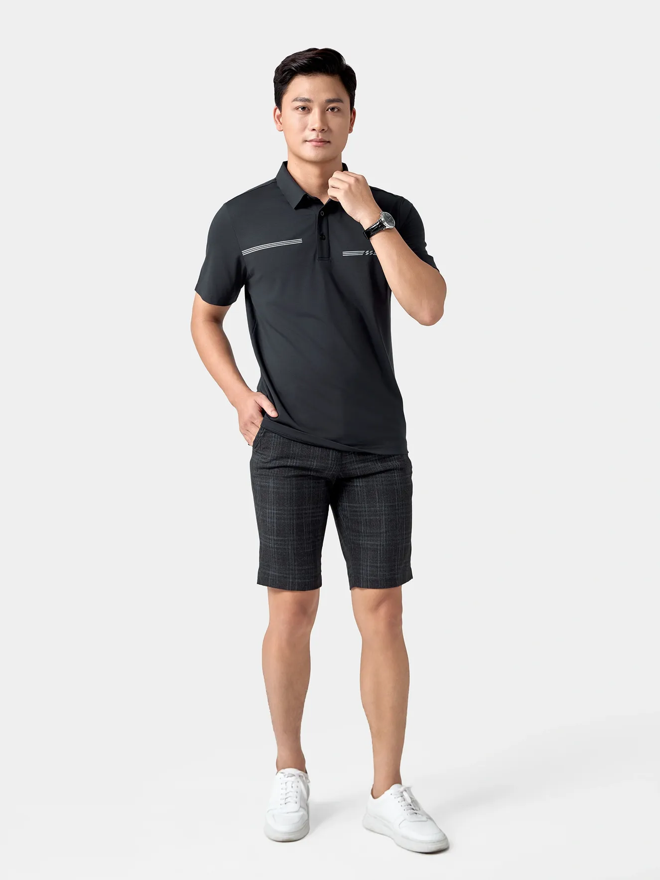 Áo Polo Nam Premium In Kẻ Phom Regular APC24034 - Ảnh 3