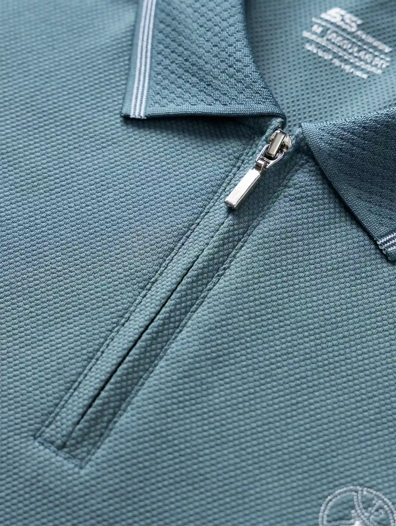 Áo Polo Nam Cổ Kéo Khóa Dệt Hiệu Ứng APC25004 - Hình ảnh 6