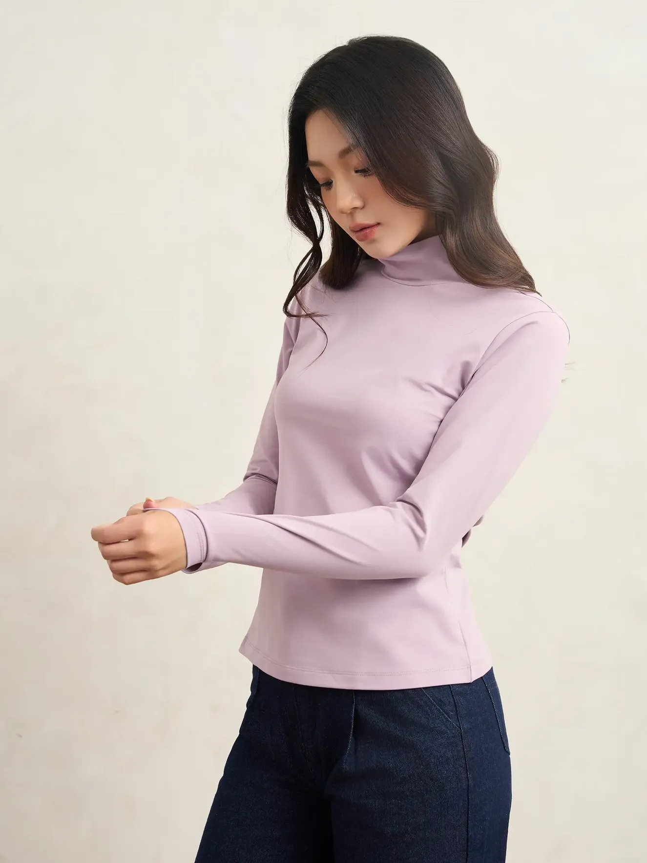 Áo Giữ Nhiệt Nữ Extra-warm Cổ 9 Phân Lót Bông Nỉ W0AGN25007 - Ảnh 7