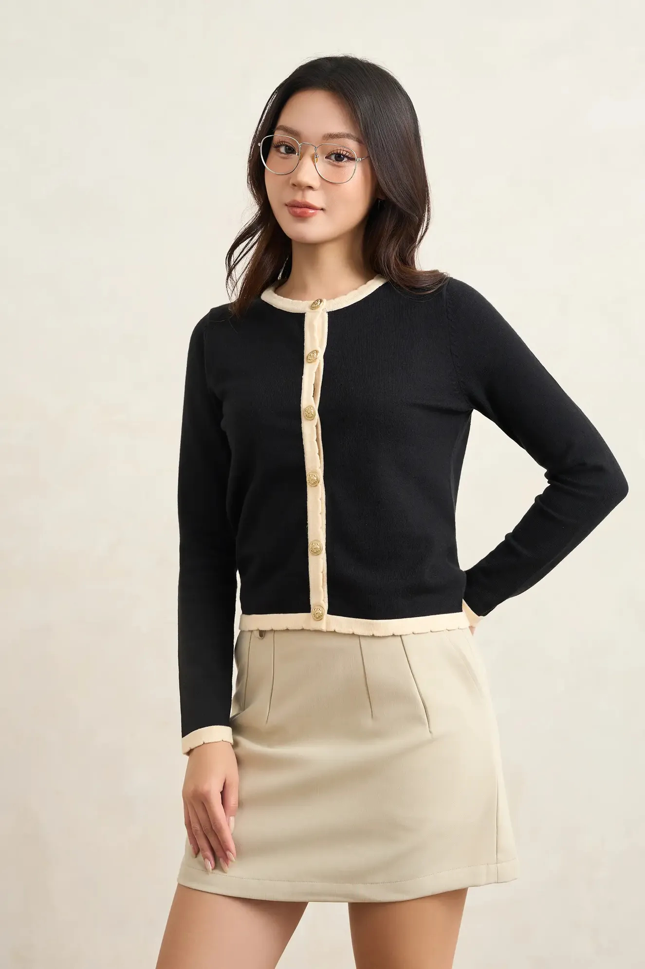 Áo Len Nữ Cardigan Phom Regular W0ALE25008 - Ảnh 2