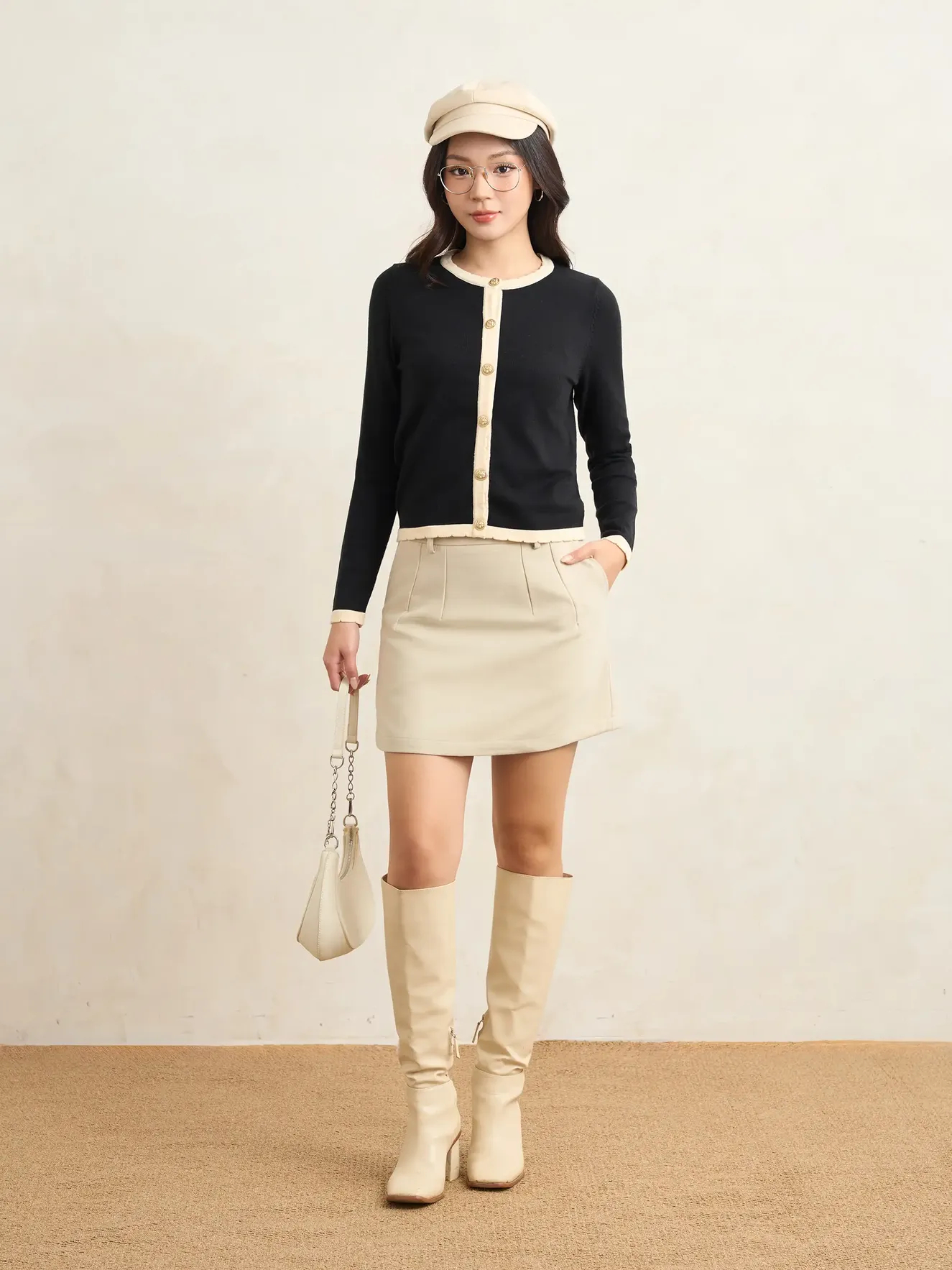 Áo Len Nữ Cardigan Phom Regular W0ALE25008 - Ảnh 3